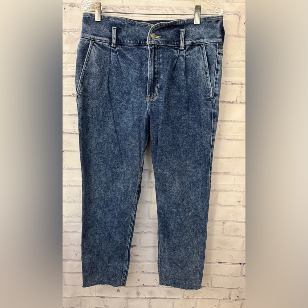 Hollister Size 15R Ultra High Rise Mom Blue Jean Vintage Stretch Raw Hem Y2K